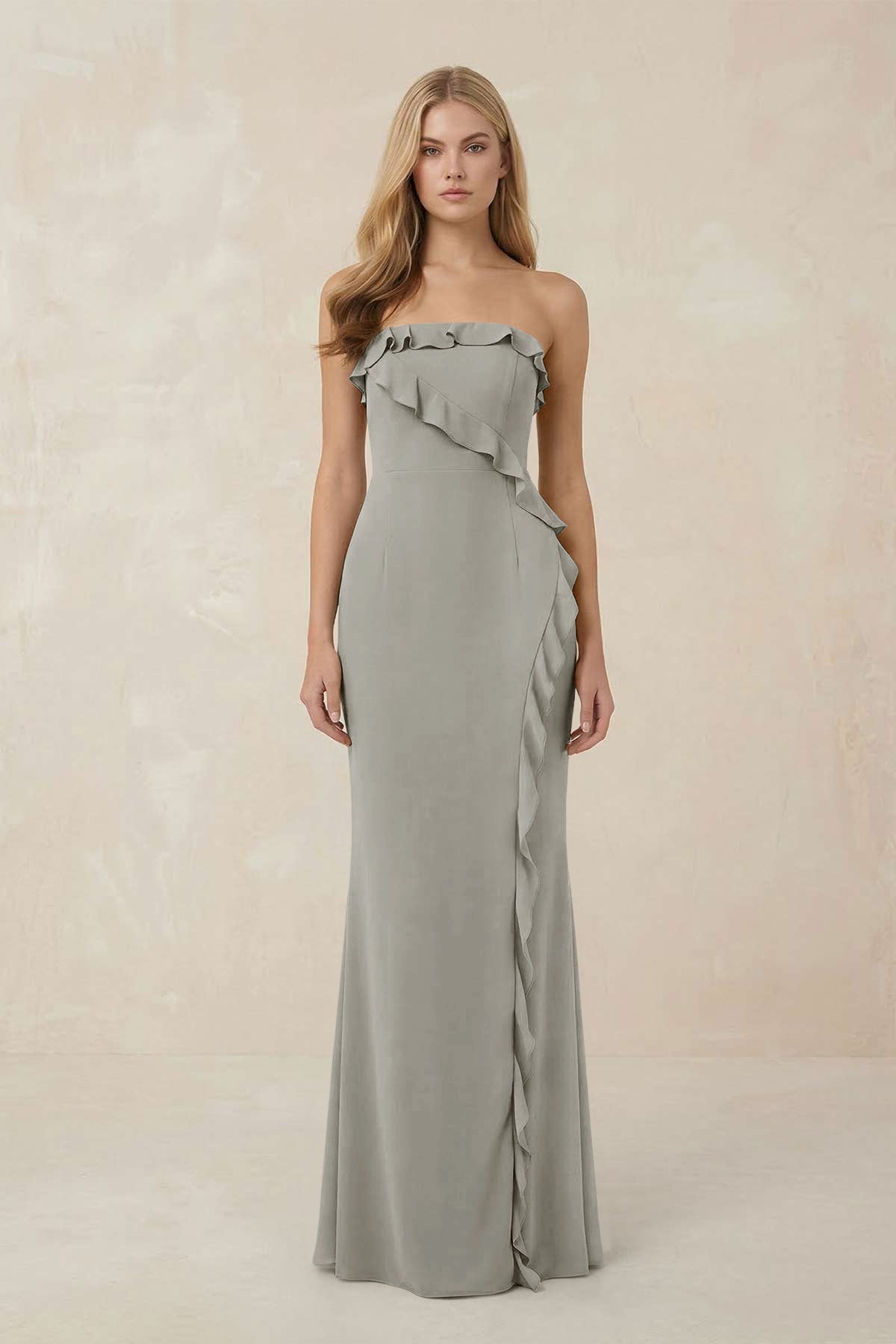 steel blue short bridesmaid dresses Shirees A-Line Chiffon Sleeves Mother of the Bride & Groom with Sequin Bodice 2026 global-range-Main Range Color:Silver Sage US30) and in custom Peach And Silver Bridesmaid