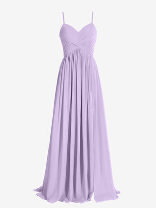 Fuchsia  A Line V Neck Chiffon Bridesmaid Dresses