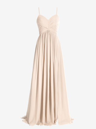 Fuchsia  A Line V Neck Chiffon Bridesmaid Dresses