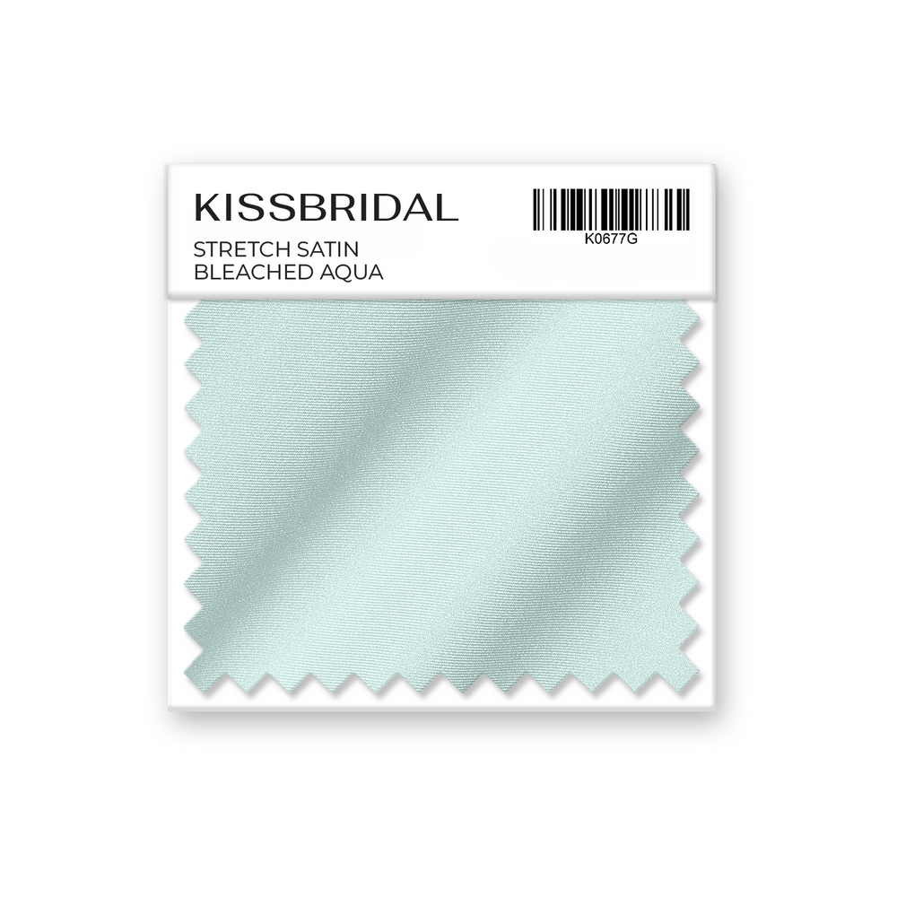 Bleached Aqua Stretch Satin Swatch
