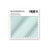 Bleached Aqua Stretch Satin Swatch