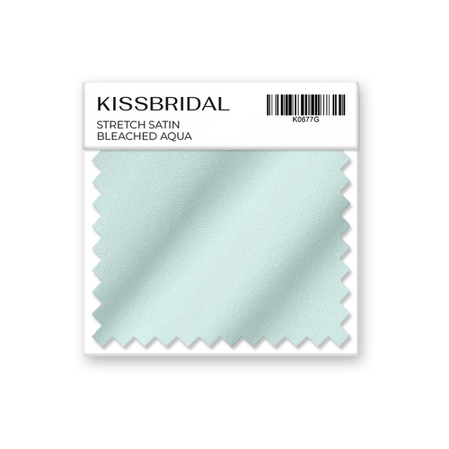 Bleached Aqua Stretch Satin Swatch