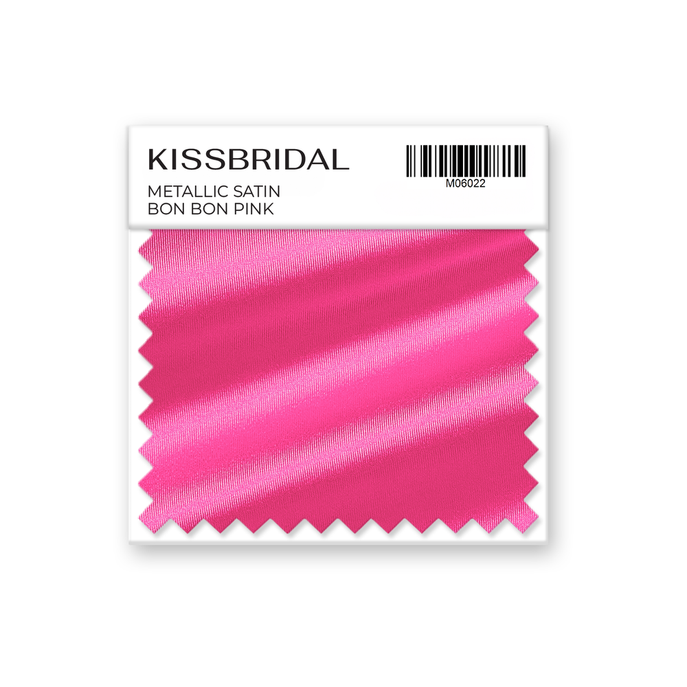 Bon Bon Pink Metallic Satin Swatch
