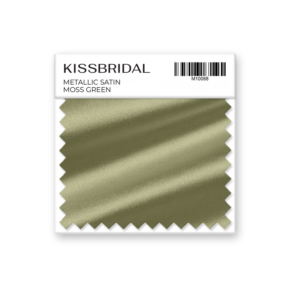 Moss Green Metallic Satin Swatch