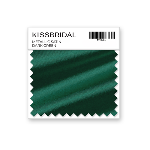 Dark Green Metallic Satin Swatch