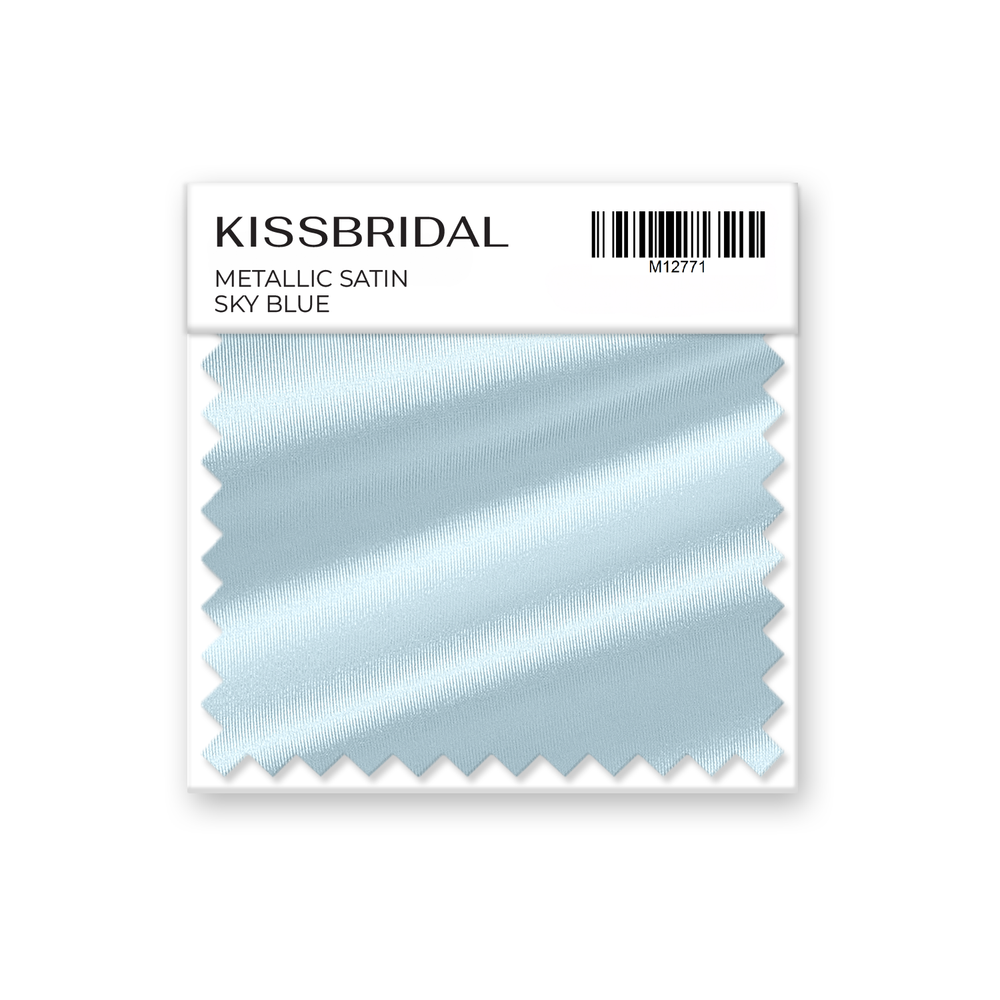 Sky Blue Metallic Satin Swatch