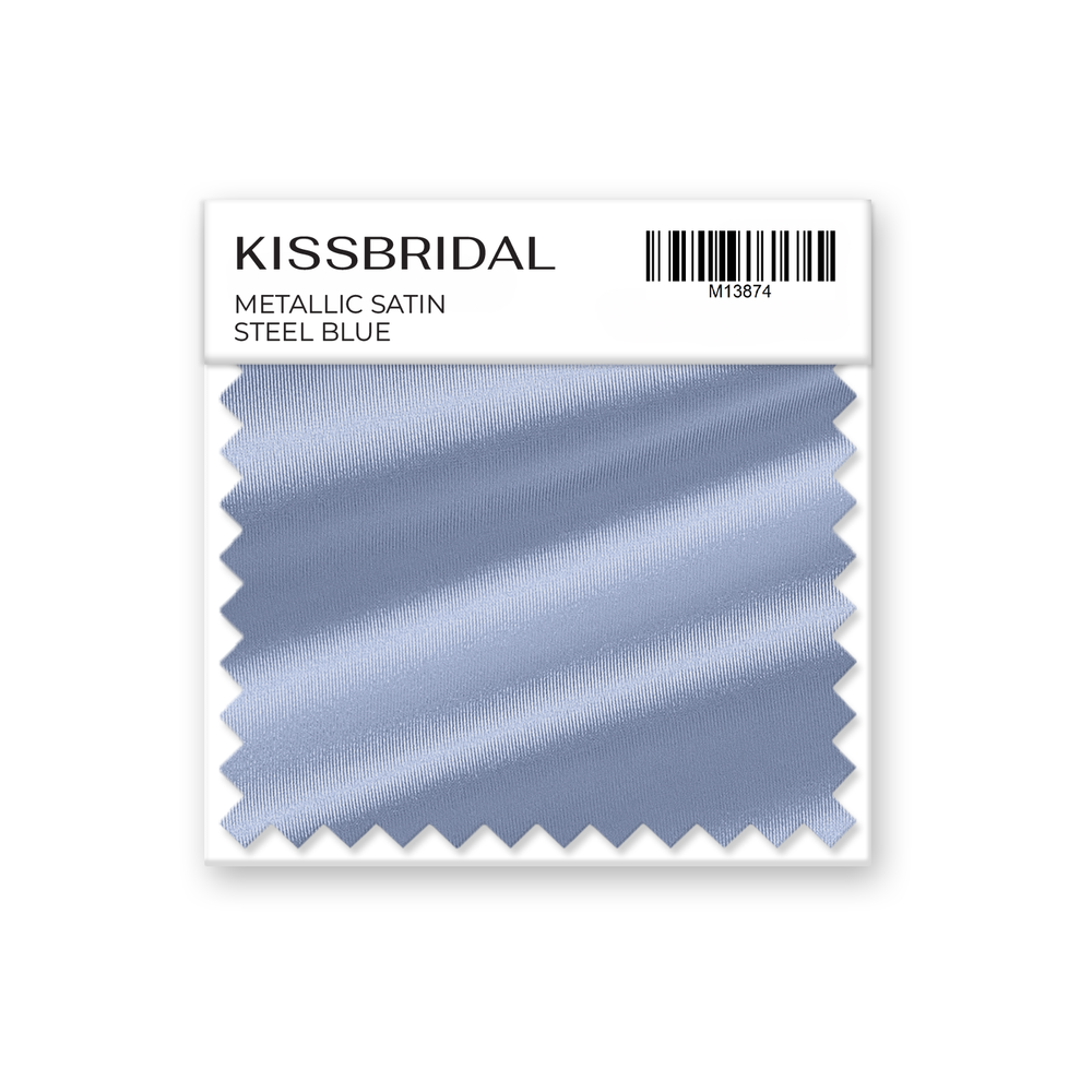 Steel Blue Metallic Satin Swatch