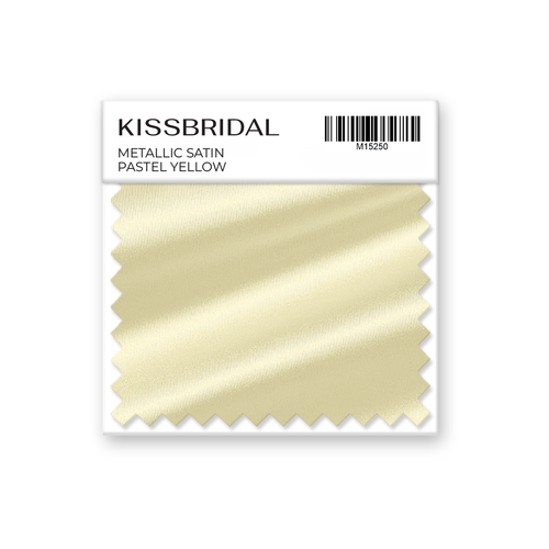 Pastel Yellow Metallic Satin Swatch