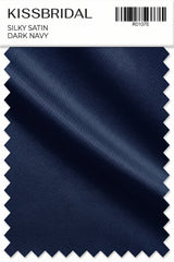 Dark Navy Silky Satin Swatch
