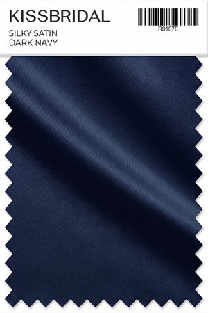 Dark Navy Silky Satin Swatch