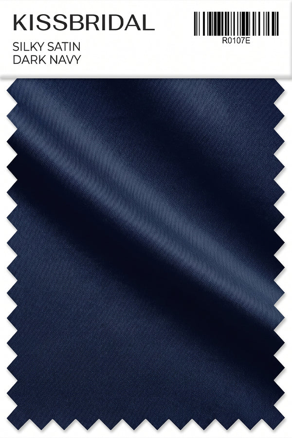 Dark Navy Silky Satin Swatch