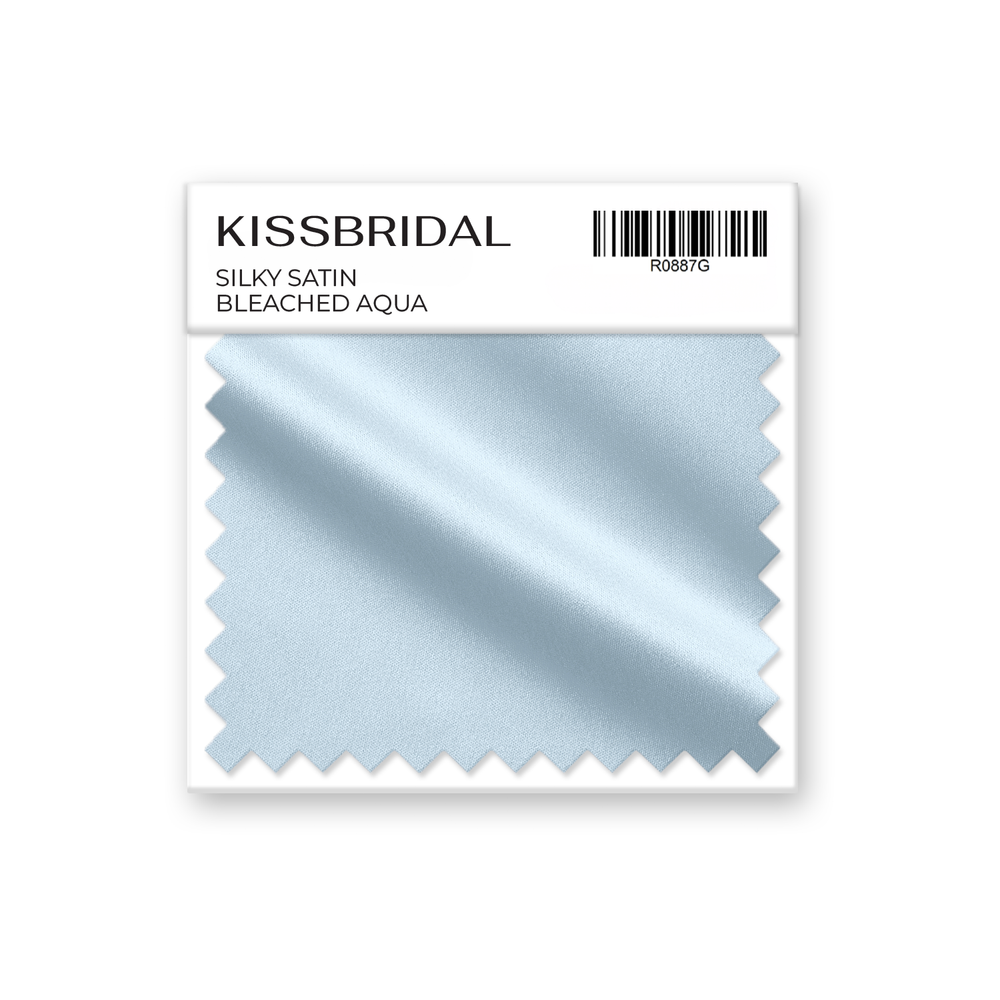 Bleached Aqua Silky Satin Swatch