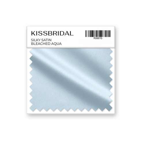 Bleached Aqua Silky Satin Swatch