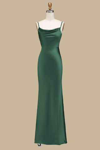 Cowl Neck and Back Maxi Dress in Dusty Blue