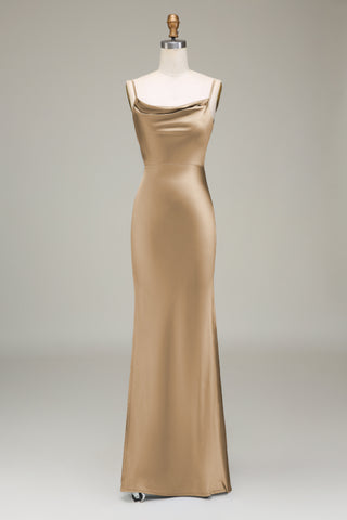 Cowl Neck and Back Maxi Dress in Dusty Blue