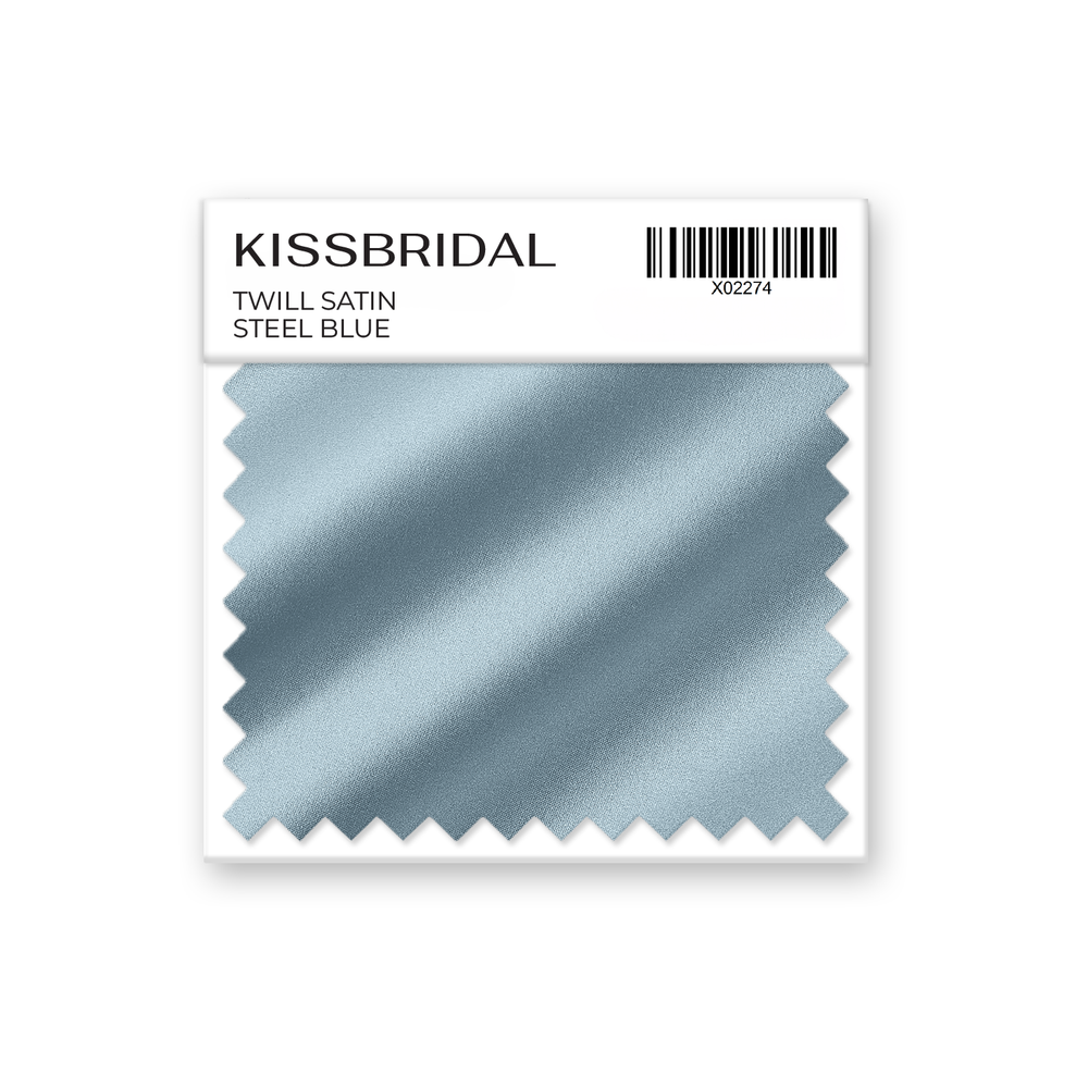 Steel Blue Twill Satin Swatch