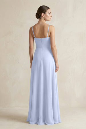 A - Line Chiffon Spaghetti Strap Bridesmaid Dress in Ice - SHE IS ME Bridesmaid Dresses