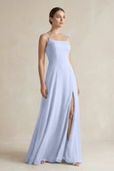 A - Line Chiffon Spaghetti Strap Bridesmaid Dress in Ice - SHE IS ME Bridesmaid Dresses