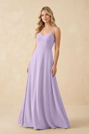 A-Line Chiffon Spaghetti Strap Bridesmaid Dress in Lavender - SHE IS ME BRIDESMAID DRESSES