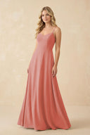 A-Line Chiffon Spaghetti Strap Bridesmaid Dress in Mulberry - SHE IS ME BRIDESMAID DRESSES