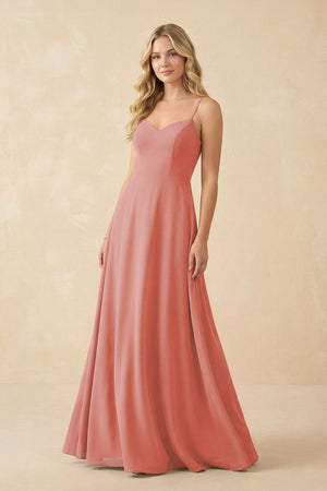 A-Line Chiffon Spaghetti Strap Bridesmaid Dress in Mulberry - SHE IS ME BRIDESMAID DRESSES
