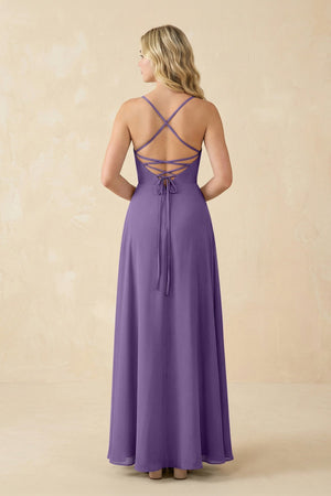 A-Line Chiffon Spaghetti Strap Bridesmaid Dress in Tahiti - SHE IS ME BRIDESMAID DRESSES