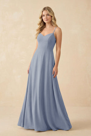 A-Line Chiffon Spaghetti Strap Bridesmaid Dress in Twilight - SHE IS ME BRIDESMAID DRESSES