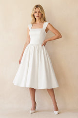 A - Line Sleeveless Lace - Up Back Satin Wedding Dress - KISS BRIDAL Wedding Dresses