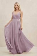 A-Line Spaghetti Strap Chiffon Bridesmaid Dress in Dusk - SHE IS ME BRIDESMAID DRESSES