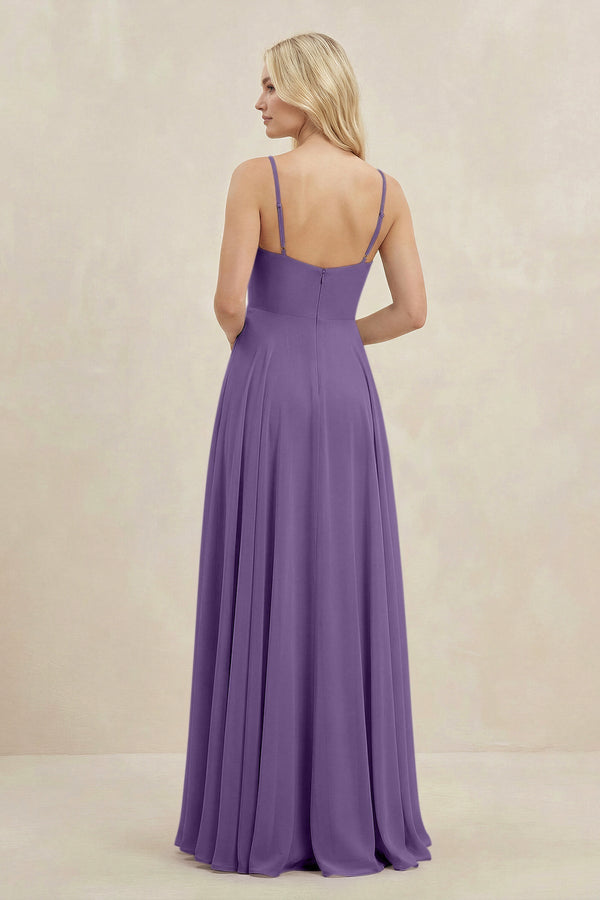 A-Line Spaghetti Strap Chiffon Bridesmaid Dress in Tahiti - SHE IS ME BRIDESMAID DRESSES