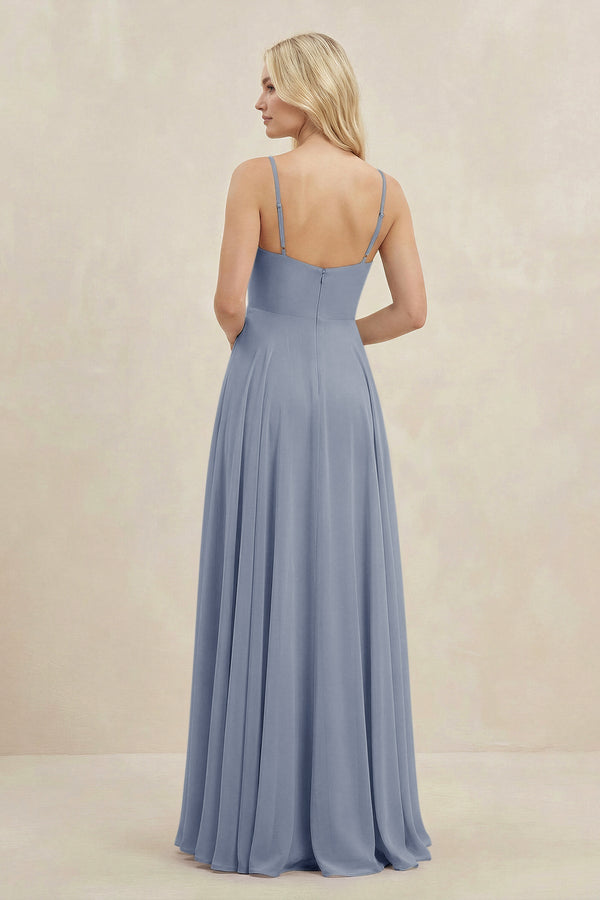 A-Line Spaghetti Strap Chiffon Bridesmaid Dress in Twilight - SHE IS ME BRIDESMAID DRESSES