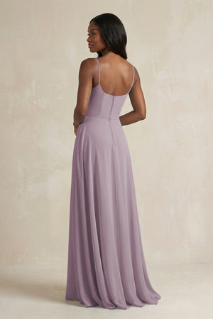A-Line Spaghetti Straps Chiffon Bridesmaid Dress in Dusk (2) | KISSBRIDAL