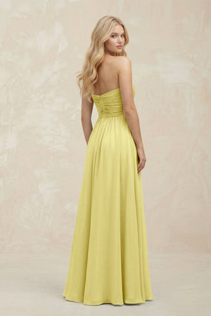 A - Line Sweetheart Pleated Chiffon Bridesmaid Dress in Buttercup - SHE IS ME Bridesmaid Dresses