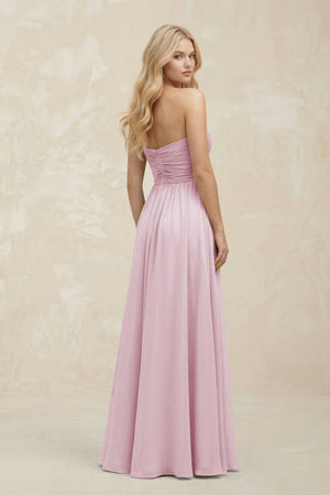A-Line Sweetheart Pleated Chiffon Bridesmaid Dress in Candy Pink (2) | KISSBRIDAL