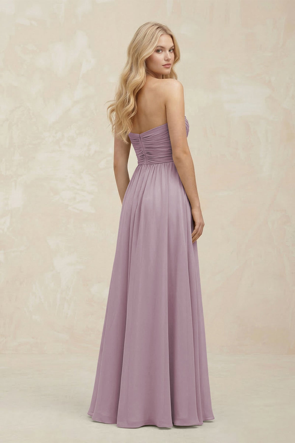 A - Line Sweetheart Pleated Chiffon Bridesmaid Dress in Dusk - KISS BRIDAL Bridesmaid Dresses