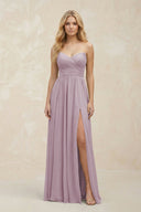 A - Line Sweetheart Pleated Chiffon Bridesmaid Dress in Dusk - SHE IS ME Bridesmaid Dresses