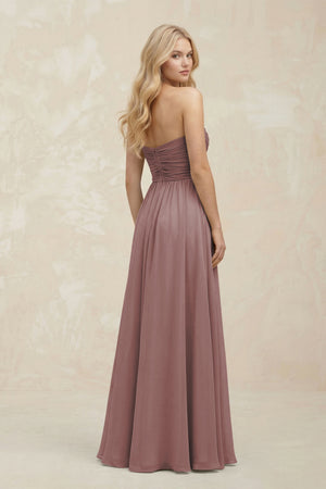 A-Line Sweetheart Pleated Chiffon Bridesmaid Dress in Dusty Rose (2) | KISSBRIDAL