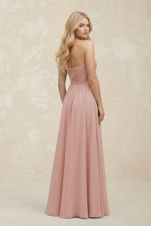A-Line Sweetheart Pleated Chiffon Bridesmaid Dress in English Rose (2) | KISSBRIDAL