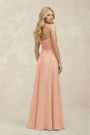A - Line Sweetheart Pleated Chiffon Bridesmaid Dress in English Rose - SHE IS ME Bridesmaid Dresses