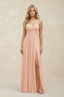 A - Line Sweetheart Pleated Chiffon Bridesmaid Dress in English Rose - SHE IS ME Bridesmaid Dresses