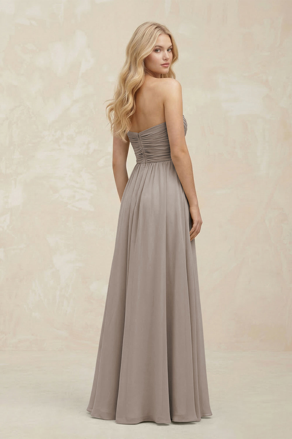 A-Line Sweetheart Pleated Chiffon Bridesmaid Dress in Frost