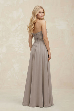 A-Line Sweetheart Pleated Chiffon Bridesmaid Dress in Frost (2) | KISSBRIDAL