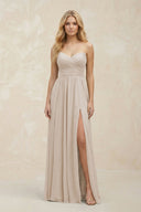 A - Line Sweetheart Pleated Chiffon Bridesmaid Dress in Frost - SHE IS ME Bridesmaid Dresses