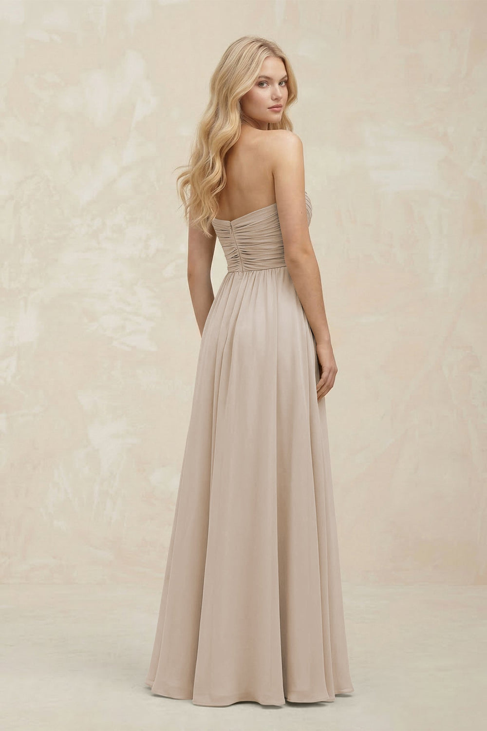 A - Line Sweetheart Pleated Chiffon Bridesmaid Dress in Frost - KISS BRIDAL Bridesmaid Dresses