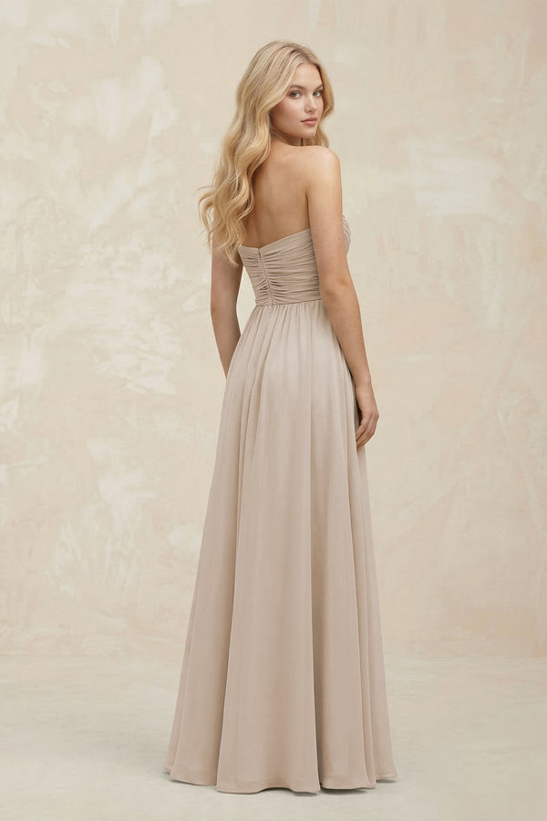 A - Line Sweetheart Pleated Chiffon Bridesmaid Dress in Frost - SHE IS ME Bridesmaid Dresses