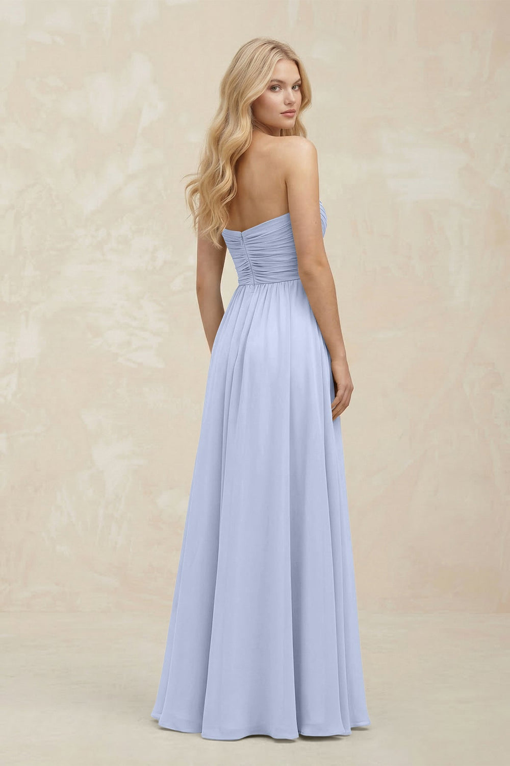 A - Line Sweetheart Pleated Chiffon Bridesmaid Dress in Ice - KISS BRIDAL Bridesmaid Dresses