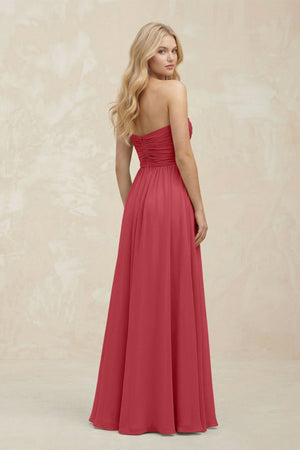 A - Line Sweetheart Pleated Chiffon Bridesmaid Dress in Merlot - SHE IS ME Bridesmaid Dresses