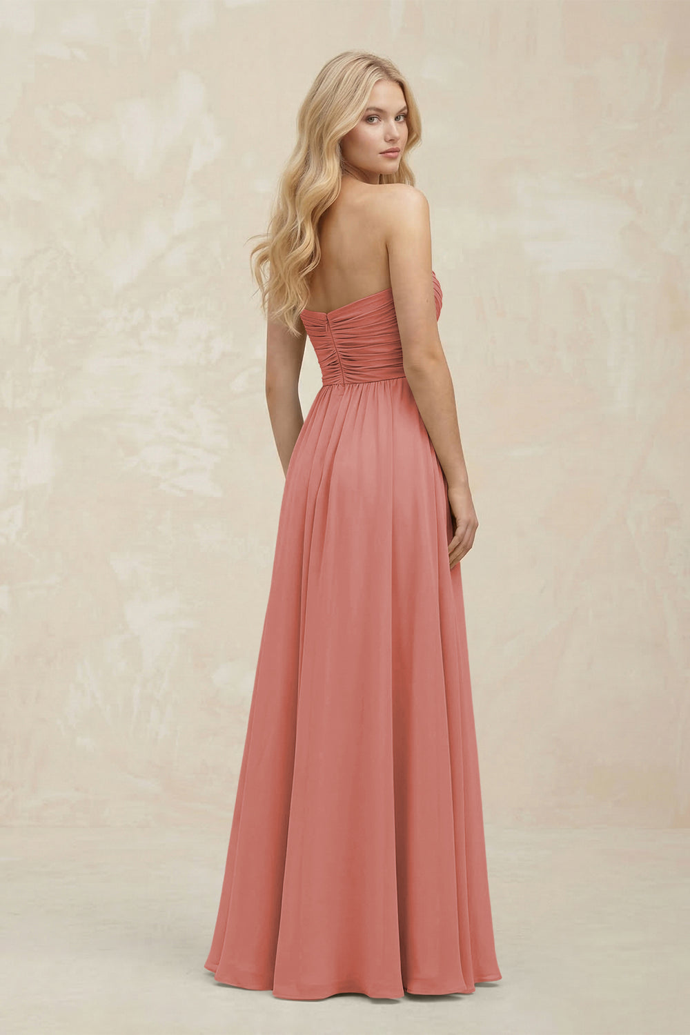 A-Line Sweetheart Pleated Chiffon Bridesmaid Dress in Mulberry