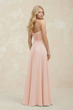 A - Line Sweetheart Pleated Chiffon Bridesmaid Dress in Pale Blush - SHE IS ME Bridesmaid Dresses