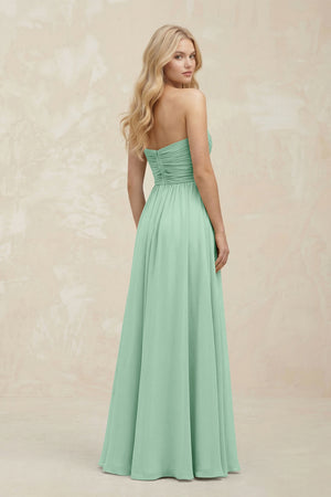 A-Line Sweetheart Pleated Chiffon Bridesmaid Dress in Pale Pistachio (2) | KISSBRIDAL